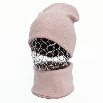 Комплект жіночий демісезонний віскозний шапка+шарф-снуд Odyssey 56-59 см рожевий 12428 - 12605 челентано комплект фото