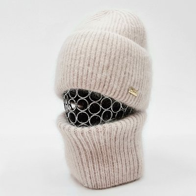 Комплект жіночий зимовий ангоровий на флісі (шапка+бафф) ODYSSEY 57-60 см Бежевий 13817 - 13020 13817 - 13020 фото