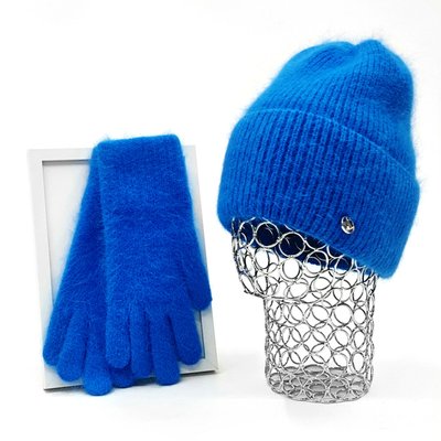Комплект жіночий зимовий ангоровий (шапка+рукавички) ODYSSEY 56-58 см Синій 12925 - 4206 12925 - 4206 фото