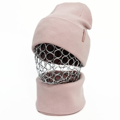 Комплект жіночий демісезонний віскозний шапка+шарф-снуд Odyssey 56-59 см рожевий 12736 - 12605 динго комплект фото