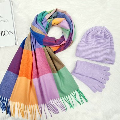 Комплект жіночий зимовий ангора з вовною на флісі (шапка+шарф+рукавички) ODYSSEY 56-58 см різнокольоровий 12722 - 1293 - 4094 джейд фото