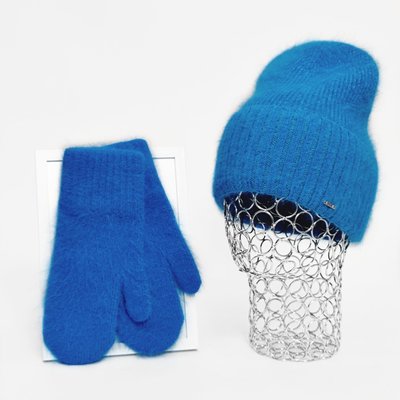 Комплект жіночий зимовий ангоровий (шапка+рукавиці) ODYSSEY 55-58 см Синій 12121 - 4230 12121 - 4230 фото