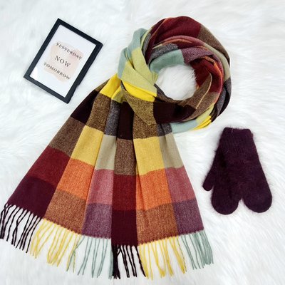 Комплект жіночий зимовий (шарф+рукавиці) M&JJ One size бордовий 8024 - 4126 8024 - 4126 фото