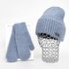 Комплект жіночий зимовий ангоровий (шапка+шарф+рукавиці) ODYSSEY 55-58 см джинс 13202 - 8061 - 4147 стоун фото 2