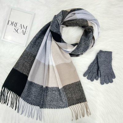 Комплект жіночий зимовий (шарф+рукавички для сенсорних екранів ) M&JJ One size сірий 1080 - 4114 1080 - 4114 фото