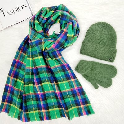 Комплект жіночий зимовий ангоровий на флісі (шапка+шарф+рукавиці) ODYSSEY 56-58 см різнокольоровий 12837 - 8047 - 4142 бристоль фото