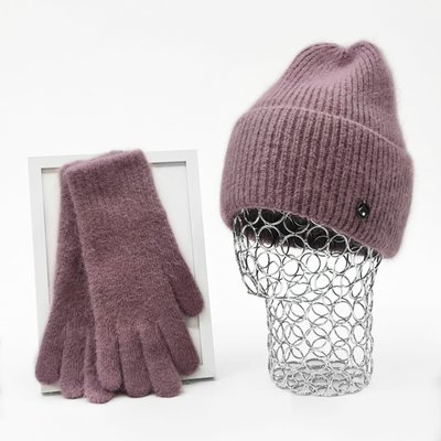 Комплект жіночий зимовий ангоровий (шапка+рукавички) ODYSSEY 56-58 см Цикламен 13812 - 4218 13812 - 4218 фото