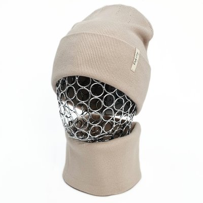 Комплект жіночий демісезонний віскозний шапка+шарф-снуд Odyssey 56-59 см бежевий 12741 - 12610 динго комплект фото