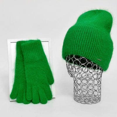 Комплект жіночий зимовий ангоровий на флісі (шапка+рукавички) ODYSSEY 55-58 см Зелений 12639 - 4200 12639 - 4200 фото