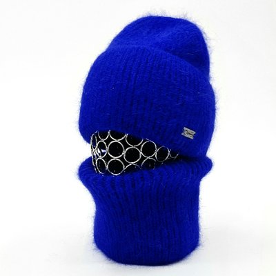 Комплект женский зимний ангоровый на флисе (шапка+бафф) ODYSSEY 57-60 см Синий 13820 - 13042 13820 - 13042 фото
