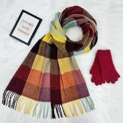 Комплект жіночий зимовий (шарф+рукавички) M&JJ One size бордовий 8024 - 4190 8024 - 4190 фото