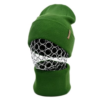 Комплект жіночий демісезонний віскозний шапка+шарф-снуд Odyssey 56-59 см зелений 12732 - 12665 динго комплект фото