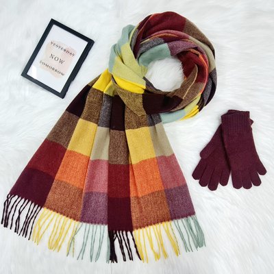 Комплект жіночий зимовий (шарф+рукавички) M&JJ One size бордовий 8024 - 4078 8024 - 4078 фото
