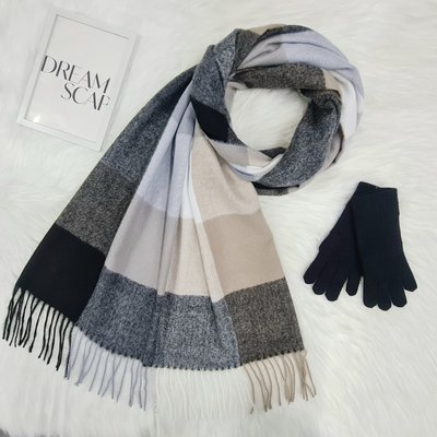Комплект жіночий зимовий (шарф+рукавички) M&JJ One size сірий - чорний 1080 - 4062 1080 - 4062 фото