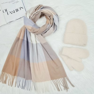Комплект жіночий зимовий ангоровий (шапка+шарф+рукавиці) ODYSSEY 55-58 см різнокольоровий 12125 - 1291 - 4148 брюле фото