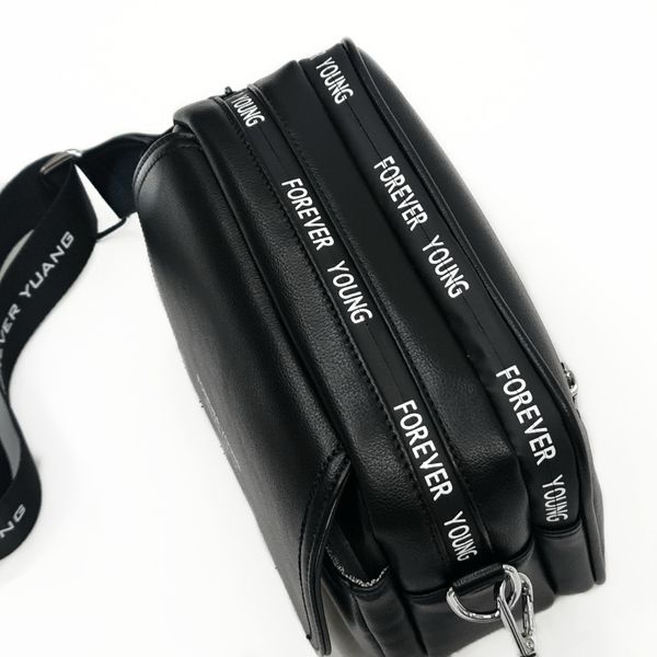 Сумка Женская кросс-боди экокожа M&JJ 24х16х13 см Черный (4005) клапан фото
