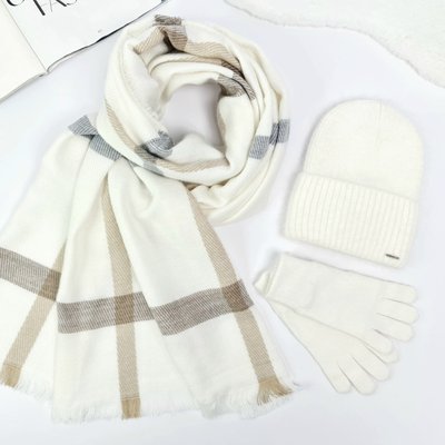 Комплект жіночий зимовий ангоровий (шапка+шарф+рукавички) ODYSSEY 55-58 см білий 12117 - 8131 - 4000 брюле фото
