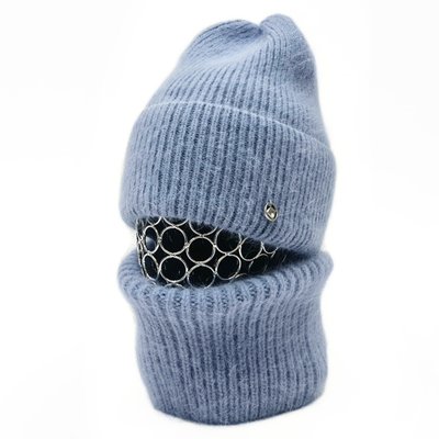 Комплект жіночий зимовий ангоровий (шапка+бафф) ODYSSEY 56-58 см Джинс 13811 - 13126 13811 - 13126 фото