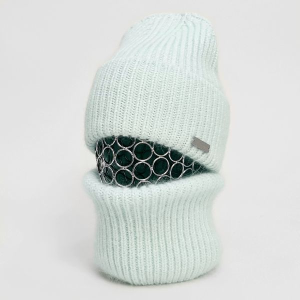 Комплект жіночий зимовий ангоровий (шапка+бафф+рукавиці) ODYSSEY 55-58 см М'ятний 13181 - 13053 - 4138 13181 - 13053 - 4138 фото
