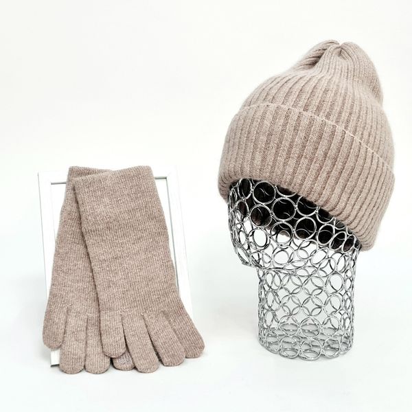 Комплект жіночий зимовий ангора з вовною (шапка+шарф+рукавички) ODYSSEY 56-58 см різнокольоровий 12216 - 8008 - 4072 бонсай фото