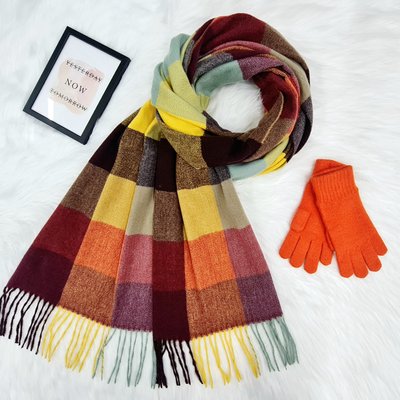 Комплект жіночий зимовий (шарф+рукавички) M&JJ One size помаранчевий 8024 - 4088 8024 - 4088 фото