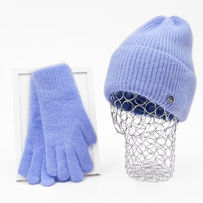 Комплект жіночий зимовий ангоровий (шапка+рукавички) ODYSSEY 56-58 см Блакитний 13600 - 4199 13600 - 4199 фото