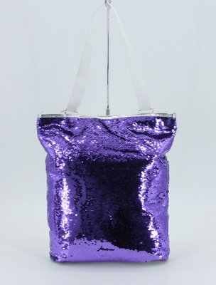 Сумка-рюкзак з паєткою M&J Фіолетовий/блакитний 40*30*13 (15) 15 фото