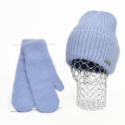 Комплект жіночий зимовий ангоровий (шапка+рукавиці) ODYSSEY 55-58 см Блакитний 13179 - 4136 13179 - 4136 фото