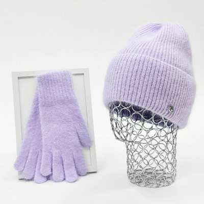 Комплект жіночий зимовий ангоровий (шапка+рукавички) ODYSSEY 56-58 см Бузковий 13601 - 4201 13601 - 4201 фото