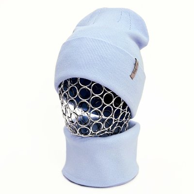 Комплект жіночий демісезонний віскозний шапка+шарф-снуд Odyssey 56-59 см блакитний 12560 - 12601 челентано комплект фото