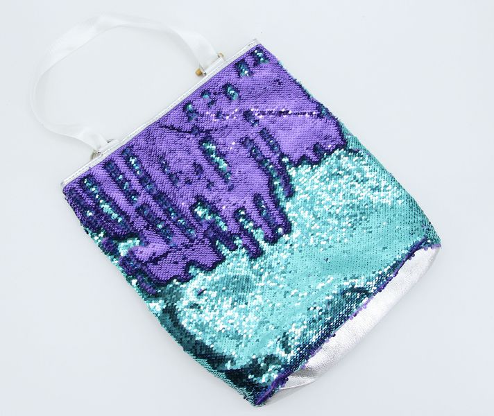 Сумка-рюкзак з паєткою M&J Фіолетовий/блакитний 40*30*13 (15) 15 фото
