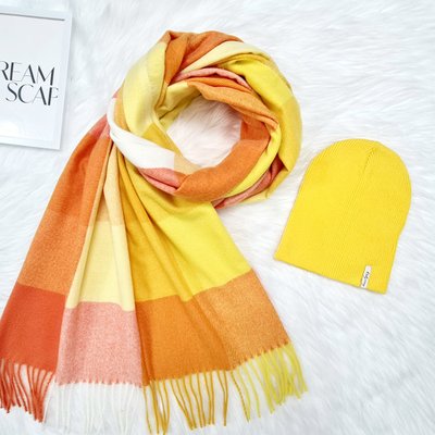 Комплект жіночий демісезонний шапка+шарф Odyssey 56-58 см жовтий 12188 - 1145 хлоя фото
