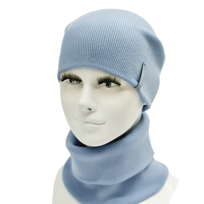 Комплект чоловічий демісезонний віскозний (шапка+шарф-снуд) Odyssey 56-59 см блакитний 12898 - 12606 12898 - 12606 фото