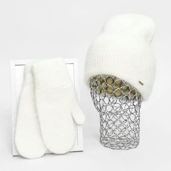 Комплект жіночий зимовий ангоровий на флісі (шапка+шарф+рукавиці) ODYSSEY 55-58 см різнокольоровий 12393 - 8100- 4122 нильс фото