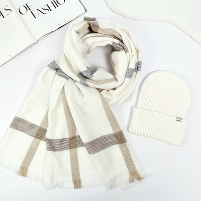Комплект жіночий зимовий ангоровий (шапка+шарф) ODYSSEY 57-59 см білий 12530 - 8131 блейк фото
