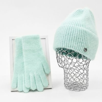Комплект жіночий зимовий ангоровий (шапка+рукавички) ODYSSEY 56-58 см М'ятний 13604 - 4203 13604 - 4203 фото