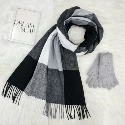Комплект жіночий зимовий (шарф+рукавички) M&JJ One size Сірий + чорний 1125 - 4184 1125 - 4184 фото