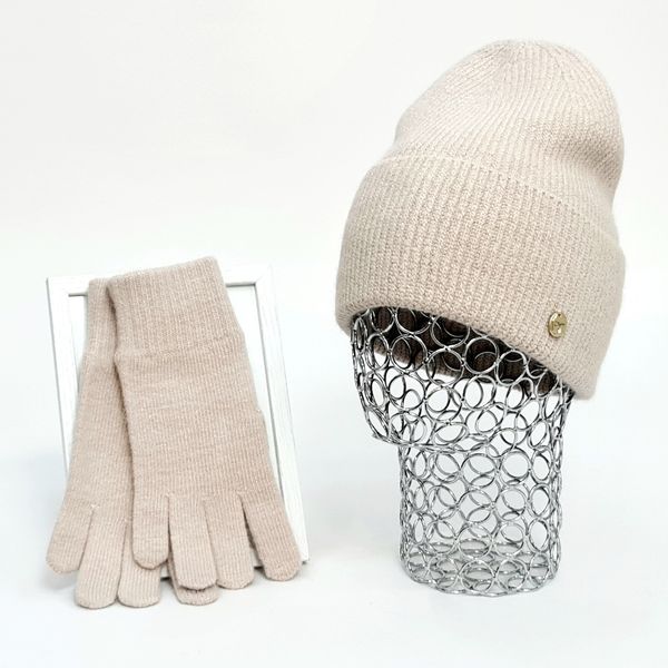 Комплект жіночий зимовий ангора з вовною (шапка+шарф+рукавички) ODYSSEY 56-58 см різнокольоровий 12137 - 8008 - 4074 крис фото