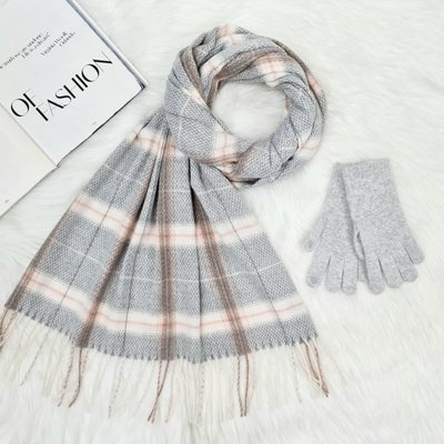 Комплект женский зимний (шарф+перчатки для сенсорных экранов) M&JJ One size Серый 8029 - 4066 8029  - 4066 фото