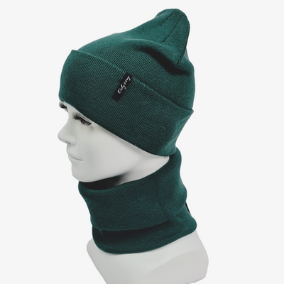 Комплект жіночий демісезонний віскозний шапка+шарф-снуд Odyssey 56-59 см зелений 12425 - 12662 челентано комплект фото