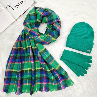 Комплект жіночий зимовий ангора з вовною (шапка+шарф+рукавички) ODYSSEY 56-58 см різнокольоровий 12323 - 8047 - 4084 хьюстон фото