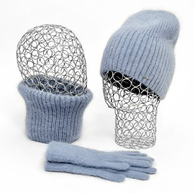 Комплект жіночий зимовий ангоровий (шапка+бафф+рукавички) ODYSSEY 55-58 см Джинс 12203 - 13126 - 4216 12203 - 13126 - 4216 фото