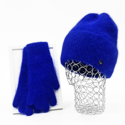 Комплект жіночий зимовий ангоровий (шапка+рукавички) ODYSSEY 56-58 см Синій 13592 - 4196 13592 - 4196 фото