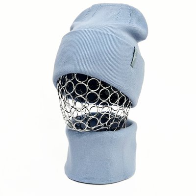 Комплект жіночий демісезонний віскозний шапка+шарф-снуд Odyssey 56-59 см блакитний 12446 - 12606 челентано комплект фото