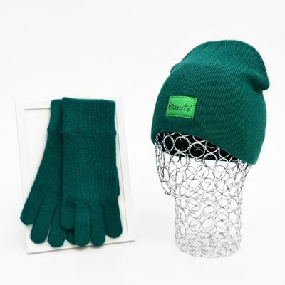 Комплект жіночий зимовий ангора з вовною (шапка+рукавички) ODYSSEY 55-58 см Зелений 13361 - 4090 13361 - 4090 фото
