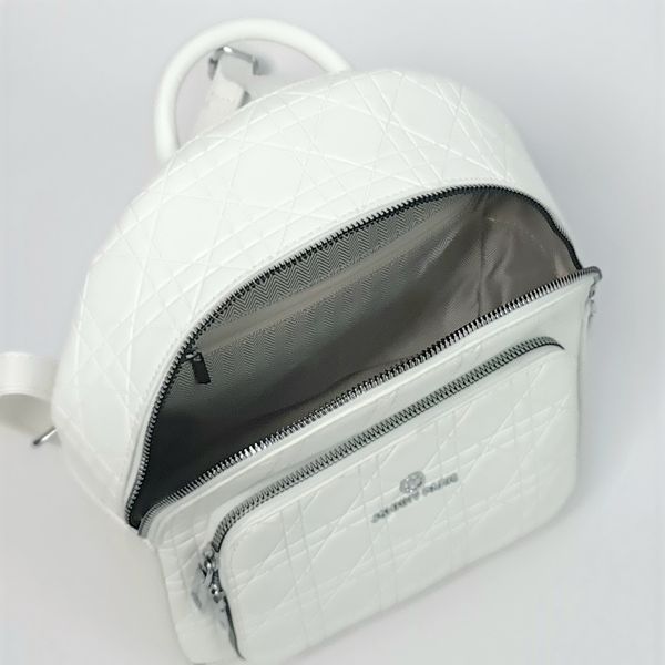 Рюкзак Жіночий JOHNNY Екошкіра Білий 26х24х10 см (4194) рифленный фото