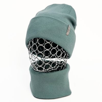 Комплект жіночий демісезонний віскозний шапка+шарф-снуд Odyssey 56-59 см морська хвиля 12737 - 12669 динго комплект фото