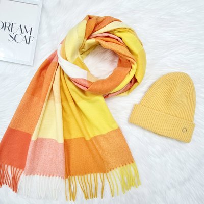 Комплект жіночий зимовий ангора з вовною (шапка+шарф) ODYSSEY 58-60 см жовтий 12759 - 1145 мулатка фото