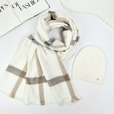 Комплект жіночий зимовий ангора з вовною (шапка+шарф) ODYSSEY 56-58 см білий 12235 - 8131 каприз фото