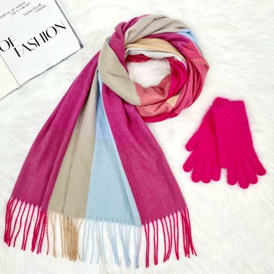 Комплект женский зимний (шарф+перчатки) M&JJ One size малиновый 1120 - 4186 1120 - 4186 фото